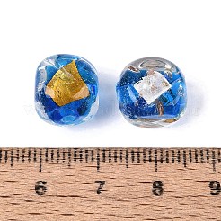 Handgefertigte Gold-und Silberfolie Glasperlen&nbsp;FOIL-Q003-01D