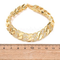 Geometrische Gliederarmbänder aus Messing mit Mikropavé-Fassung aus klaren Zirkonia für Damen&nbsp;BJEW-F530-05G