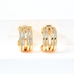 Orecchini a polsino in zircone chiaro con micro pavè di ottone&nbsp;EJEW-F370-03G