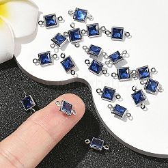 Shegrace Messing-Pavé-Zirkonia-Quadrat-Verbinder-Charms&nbsp;XGRQ2O562-440C-P
