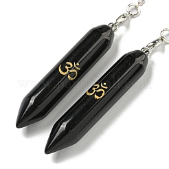 Bala obsidiana natural puntiaguda péndulos de radiestesia&nbsp;AJEW-B106-01AS-03