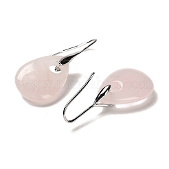 Orecchini pendenti a goccia in quarzo rosa naturale&nbsp;EJEW-I315-02P-04