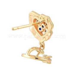 Ohrstecker mit bunten Zirkonia-Steinen aus Messing mit Pflastersteinen&nbsp;KK-N216-545