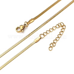 2 mm flache Schlangenkettenhalsketten aus 304 Edelstahl&nbsp;NJEW-T016-20G