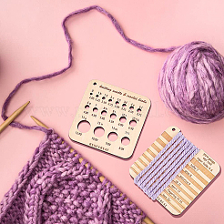 4 Stück Stricklineale aus Holz in 2 Stilen&nbsp;DIY-BC0009-31