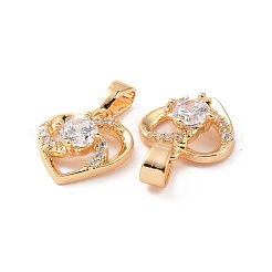 Echte 18 Karat vergoldete Messing Micro Pave Zirkonia Anhänger&nbsp;KK-E068-VC449