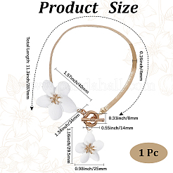 Fußkettchen aus Legierung und Kunststoff mit weißen Blumenanhängern für Damen&nbsp;AJEW-WH20080-95A