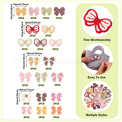 40 Stück 20 Farben Bowknot computergesteuerte Stickerei Stoff Patches&nbsp;PATC-TA0001-26