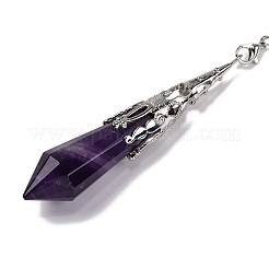 Natürliches Amethyst-Pendel mit spitzem Punkt&nbsp;G-H285-06P-A04