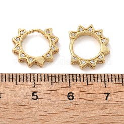 Klare kubische Zirkonia-Creolen in Sonnenform&nbsp;EJEW-P199-07G