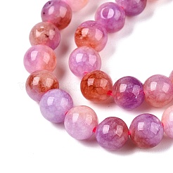 Chapelets de perles en jade blanc naturel teinté&nbsp;G-T138-6mm-210-11
