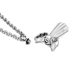Colliers avec pendentif en forme d'ange en acier inoxydable pour cendres&nbsp;PW-WG1C46B-01
