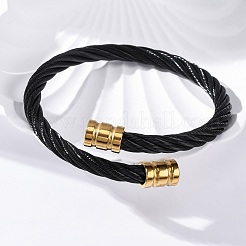 Pulseras de torsión de acero inoxidable 304 para mujer&nbsp;BJEW-P310-14MC