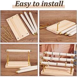 3-stufiger abnehmbarer Ring-Organizer aus Holz&nbsp;RDIS-WH0009-009