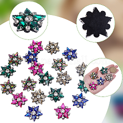 20 Stück 5 Farben Glas Strass Stern zum Aufbügeln/Aufnähen&nbsp;DIY-WR0004-89