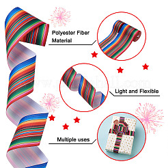 2Rollen 2 Stile Streifenmuster bedrucktes Polyester-Ripsband&nbsp;OCOR-TA0001-37E
