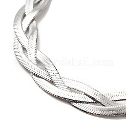 Anlaufgeschütztes ineinandergreifendes Fischgräten-Kettenarmband aus 304 Edelstahl für Männer und Frauen&nbsp;BJEW-H554-01P