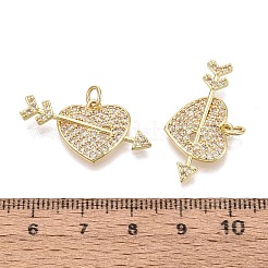 Valentinstag Messing Micro Pave klare Zirkonia Anhänger&nbsp;KK-Q072-10G