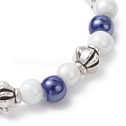 3 bracciale elastico in porcellana e lega con perline&nbsp;BJEW-JB12472