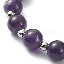 Pulseras con cuentas redondas y balas de piedras preciosas naturales mixtas&nbsp;BJEW-JB09540