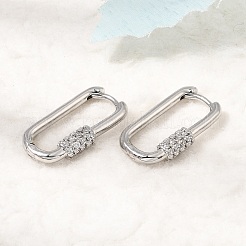 Créoles en laiton avec zircone cubique de micro pave&nbsp;CU-CBABA66-11P