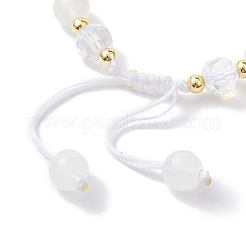 Braccialetti regolabili da donna con perline intrecciate in vetro e acrilico&nbsp;BJEW-JB10445
