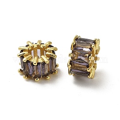 Messing Mikro ebnen Zirkonia European Beads&nbsp;KK-B142-13C-02G