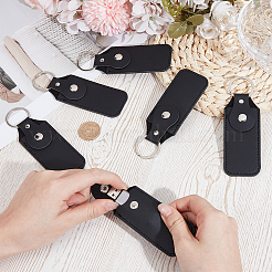 8 Stück USB-Stick-Aufbewahrungshülle aus PU-Leder mit Schlüsselanhänger&nbsp;AJEW-CY0002-97