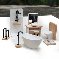 Ensemble de salle de bain en bois ornements miniatures&nbsp;PW-WG7DB36-01