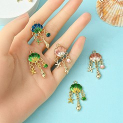6pcs 3 pendentifs en alliage de couleurs&nbsp;ENAM-YW0003-79