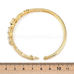 Messing Micro Pave klare Zirkonia Armreifen&nbsp;BJEW-F504-01G