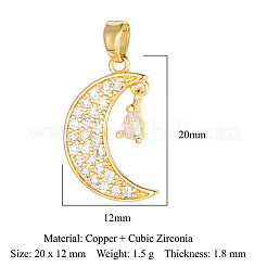 Messing micro pave klare zirkonia anhänger&nbsp;ZIRC-OY001-13G