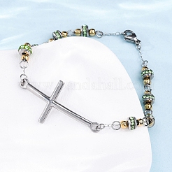 201 bracelets à maillons en acier inoxydable&nbsp;BJEW-A032-01GP-01