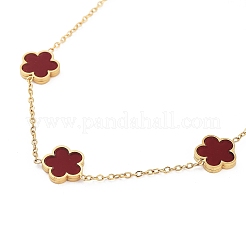 Goldene Halskette aus 304 Edelstahl&nbsp;NJEW-K252-09G-01
