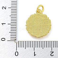 Pendentifs en laiton plaqué or 18 carat véritable avec coquillage et anneaux de jonction&nbsp;KK-D534-04G-01