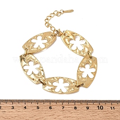 Bracciali a catena ovali in acciaio inossidabile 304 con maglie a fiore cave&nbsp;SA-CBAF6AD-08G
