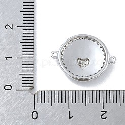 Dijes de conector con forma de corazón sagrado de Jesús de circonita cúbica transparente y micropavé de latón chapado en rack&nbsp;KK-A234-065P