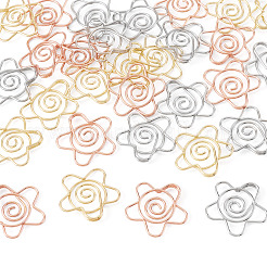 30 pz 3 colori fermagli per carta a forma di fiore in ferro&nbsp;AJEW-TA0003-63