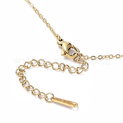 Collana con ciondolo a forma di luna e stella in acciaio inossidabile 201 con catene a maglie&nbsp;NJEW-Q317-06G