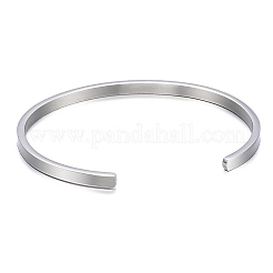 Bracciali a polsino in acciaio inossidabile 304 anti-ossidazione&nbsp;X-BJEW-K173-02P