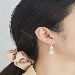 Micro ottone spianare zirconi orecchini pendenti&nbsp;EJEW-BB67137