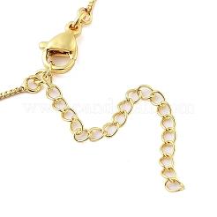 Halsketten mit Anhänger aus Messing mit Mikropflaster und klarem Zirkonia für Damen&nbsp;LS-NJEW-M009-04G-D