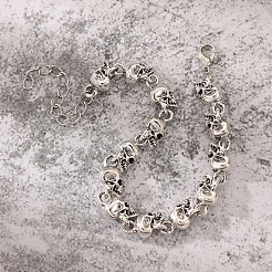Legierung Schädel Link Armbänder&nbsp;WH-WG07BCE-01