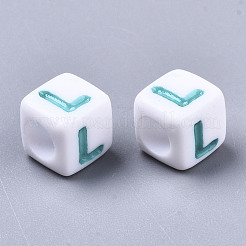 Undurchsichtige weiße Acrylperlen&nbsp;SACR-R252-02L