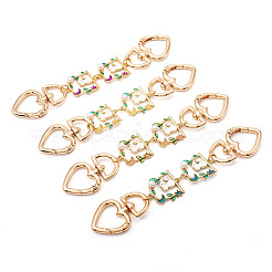 4 pieza de correa para bolso con eslabones en forma de corazón de aleación esmaltada con forma de gato en 4 colores&nbsp;AJEW-TAC00035