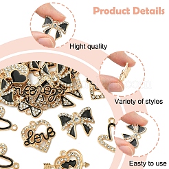 28pcs 6 styles de pendentifs en émail en alliage&nbsp;FIND-FS0003-22