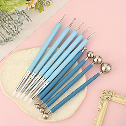 9 Stück 2 Stile Kunststoff Doppelköpfe Modelliermasse Bildhauerwerkzeuge Set&nbsp;TOOL-SP0001-09