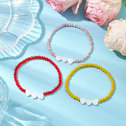 3 Stück 3 Stile Glasperlen Stretch-Armband-Sets für Frauen&nbsp;BJEW-JB11168