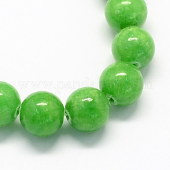 Chapelets de perles de pierres en jade jaune teinte&nbsp;G-R271-8mm-YXS17