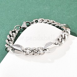 304 Edelstahl-Armbänder mit kubanischen Gliederketten&nbsp;BJEW-G766-02P